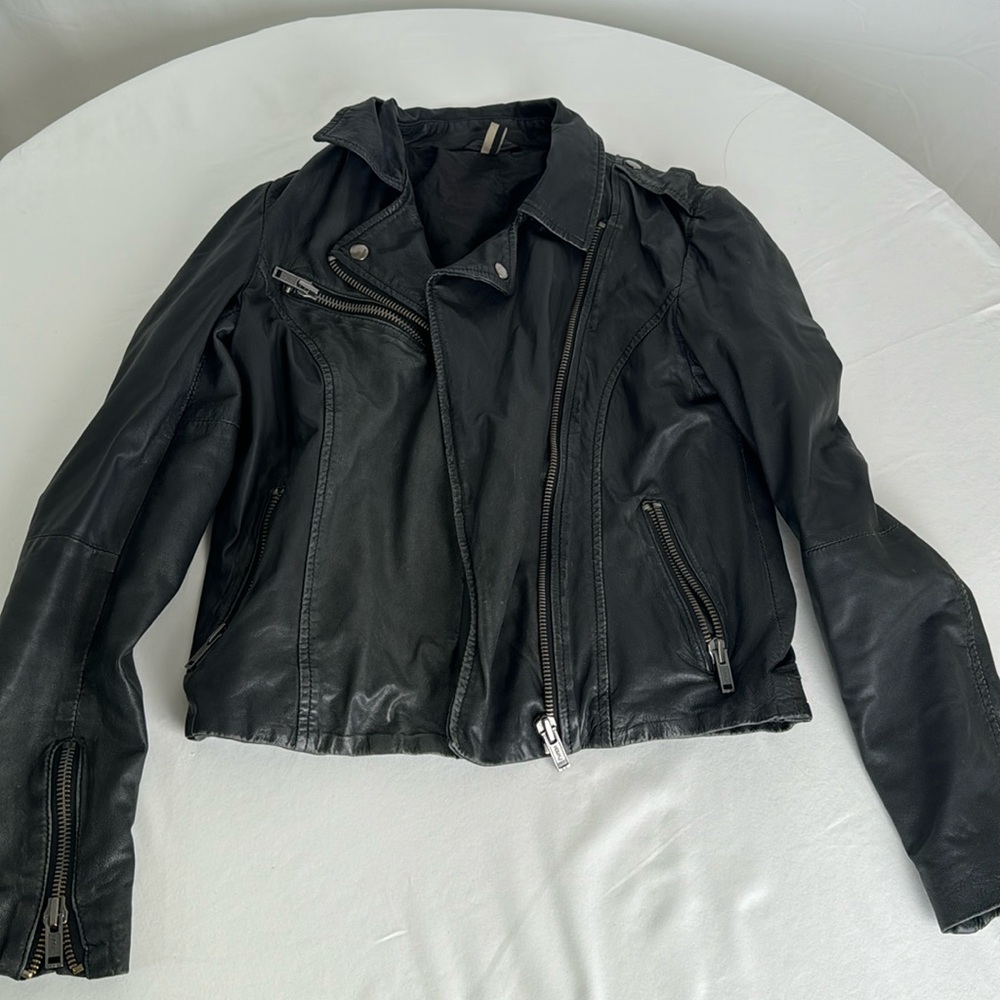 Top shop leather jacket UK size 8, US size 4